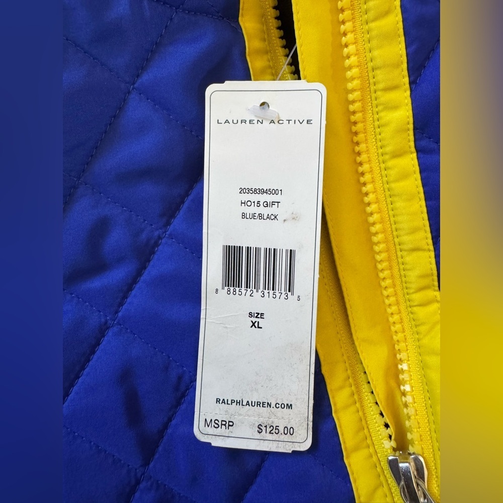 Ralph Lauren women’s Active Blue and Yellow Jacket. New. XL - Picture 2 of 4